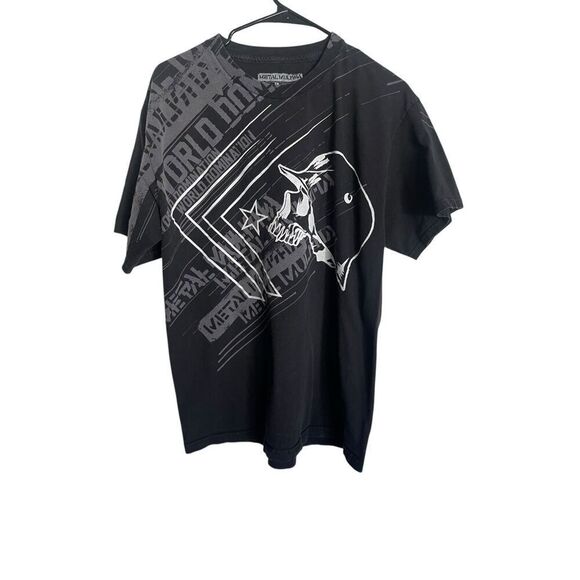 Metal Mulisha Mens Black Graphic Skull Print Short Sleeve T-Shirt Size Large - Picture 1 of 6